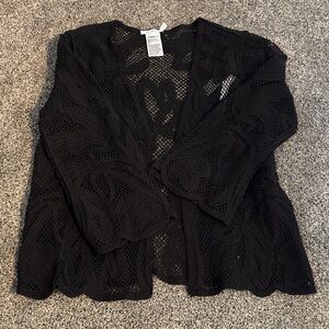 Chico's Black Open-Weave Women's Cardigan
